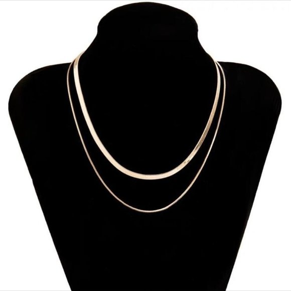 New Gold plated Boho Double Layer Necklace - Picture 2 of 6
